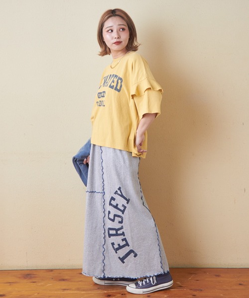 tシャツ 26/-天竺パウダー加工イタリアプリントビッグTシャツ レディース 26/-天竺 パウダー加工 イタリア プリント ビッグ Tシャツ