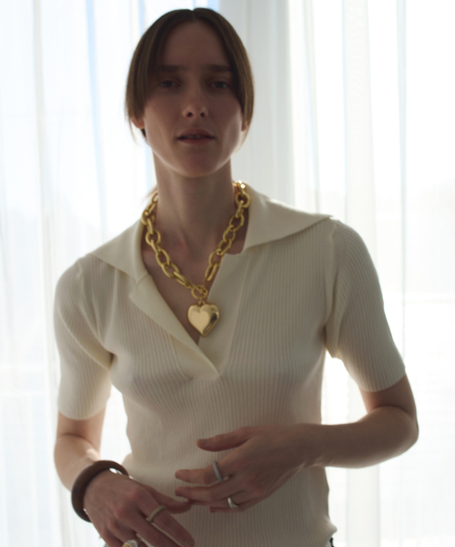 VERMEIL par iena ニット セーター DINER rib knit polo shirts