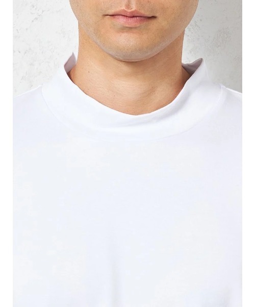 tシャツ 「抗菌防臭」シルケットスムース モックネックTシャツ