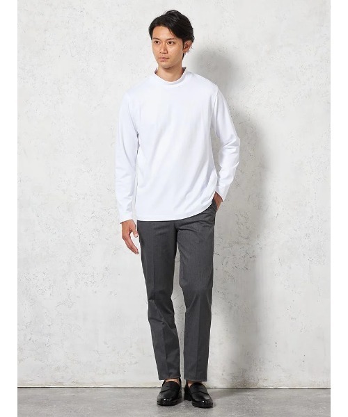 tシャツ 「抗菌防臭」シルケットスムース モックネックTシャツ