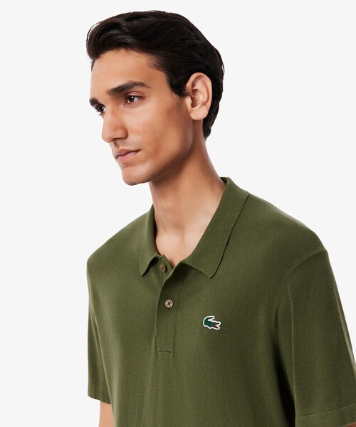 LACOSTE（ラコステ） ポロシャツ 半袖 レーヨン混 ワントーンゴルフ