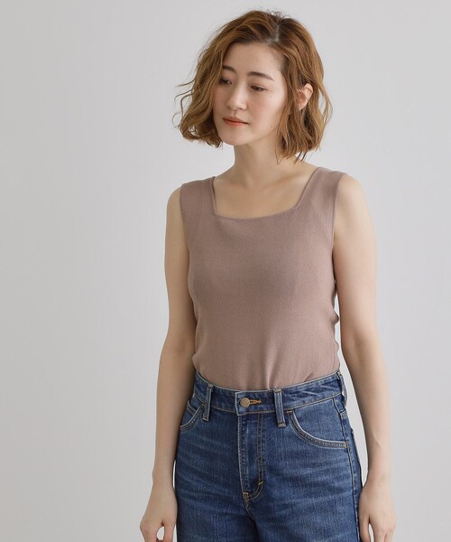 Knows ノースリーブクロップトップ ブラック２着 grove（グローブ） タンクトップ ノースリーブ 「ラフにもキレイにも