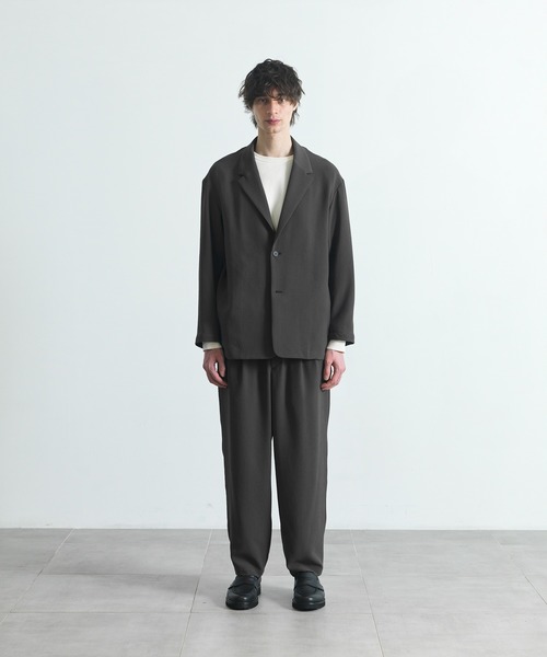 【美品】studios city ワイドスラックスパンツ テーパード セール】【STUDIOUS×CITY TOKYO】ライクラワイドテーパード