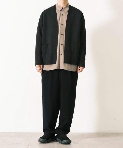 【美品】studios city ワイドスラックスパンツ テーパード セール】【STUDIOUS×CITY TOKYO】ライクラワイドテーパード