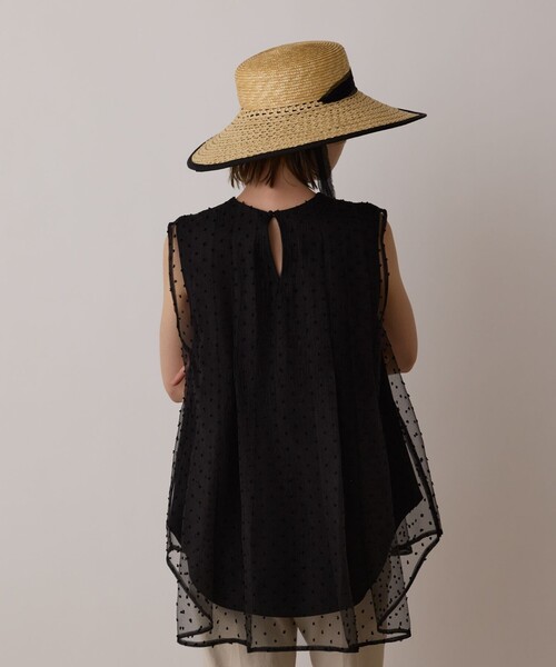 美品【GRACE CONTINENTAL】カットジャガードブラウス カットジャガードフリルカラーブラウス / GRACE CONTINENTAL