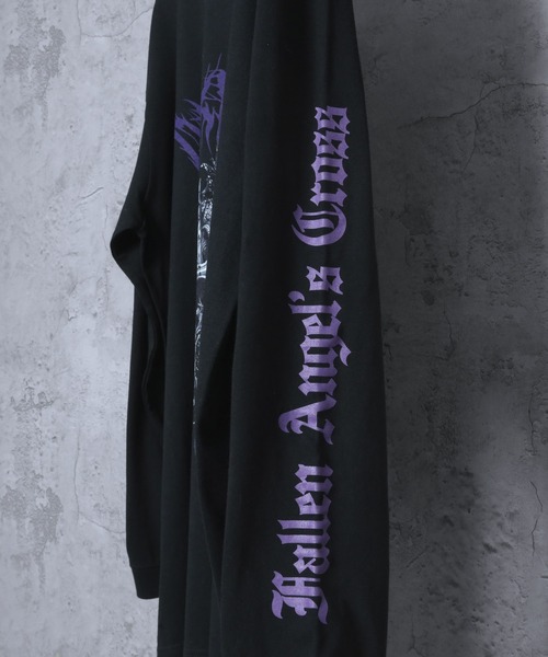 Amilige クロスロゴロングTシャツ セール】DARKNESSクロスプリントロングTシャツ（Tシャツ