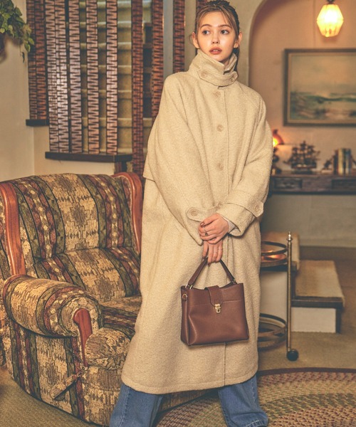 「moment+」 ステンカラーコート M チャコールグレー レディース_画像7