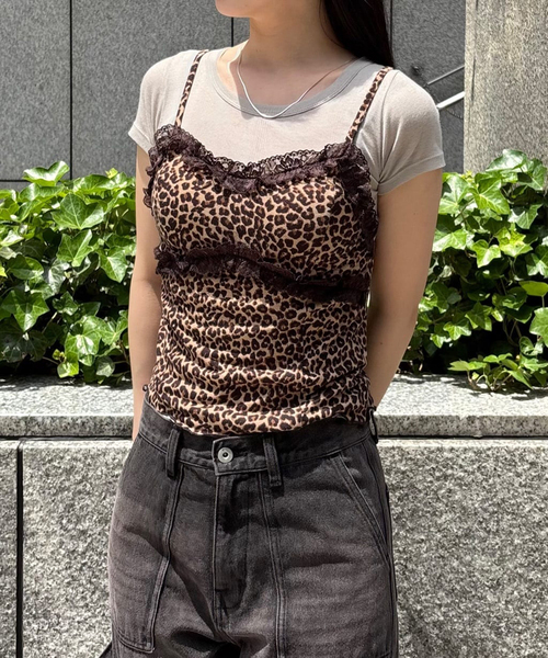 68408　DOLCE&GABBANA　レオパード　レース　キャミソール 68408 DOLCE&GABBANA レオパード レース キャミソール 68408