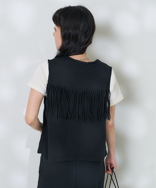 FREAK'S STORE ベスト ジレ カットフリンジベスト レディース