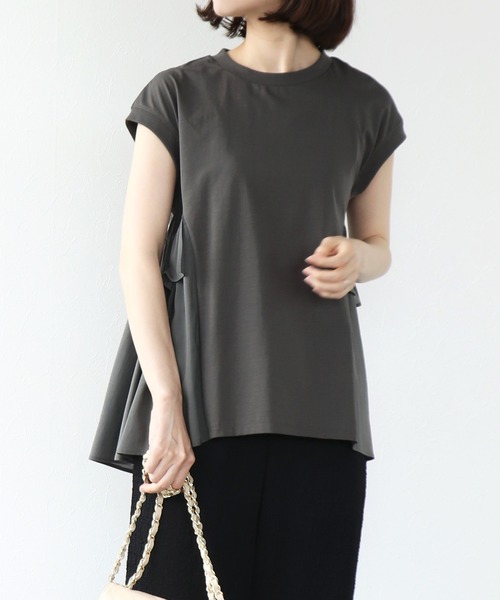 Jines tシャツ バックティアードデザインカットソー レディース