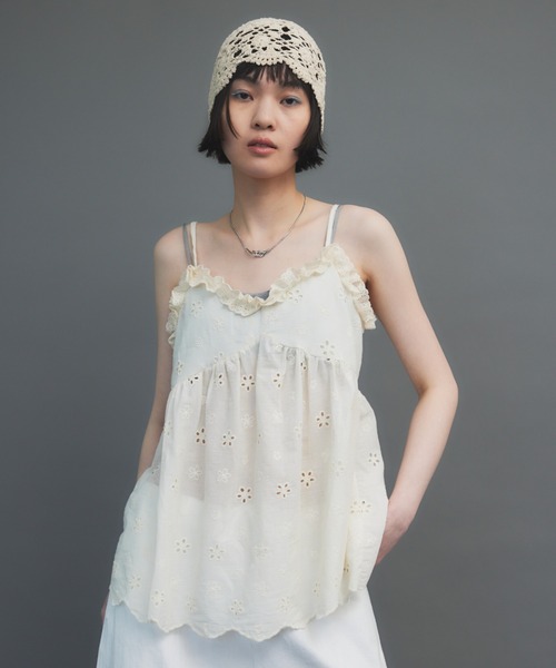 HANNE キャミソール エンブロダリーコットンキャミ : ZOZOTOWN