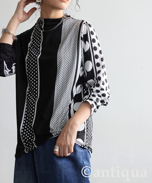 antiqua（アンティカ） tシャツ ドット柄トップス レディース