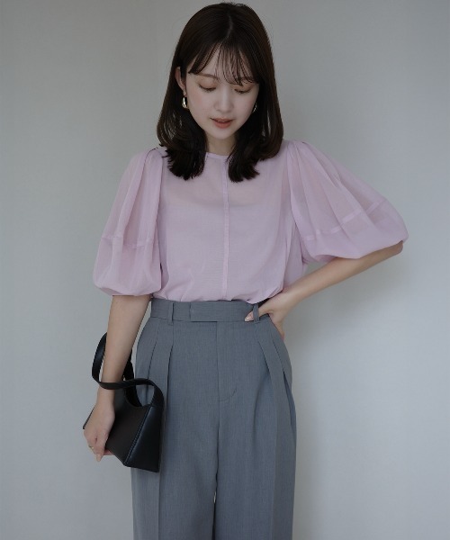 anuans フォルムショルダーブラウス ピンク アニュアンス anuans フォルムショルダーブラウス （PINK