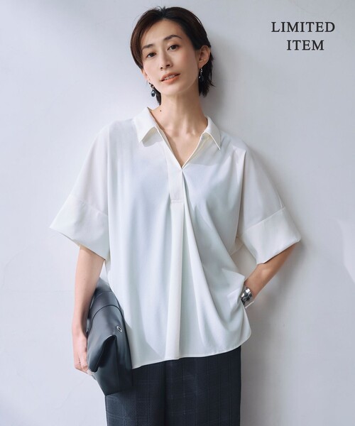 tシャツ シアートリコット スキッパーカットソー レディース