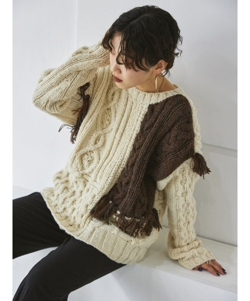 「TODAYFUL」 長袖ニット FREE キナリ レディース_画像7