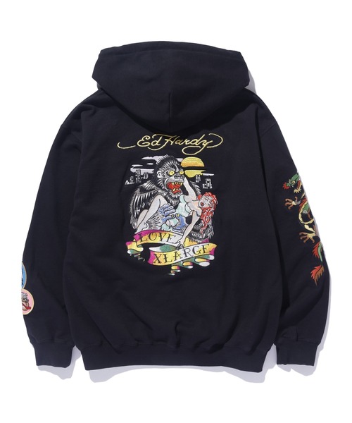 Ed Hardy 「Ed Hardy」 「XLARGE」ジップアップパーカー M