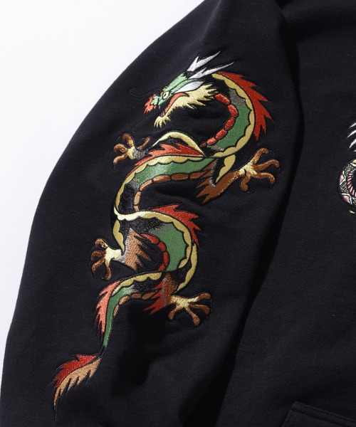 XLARGE エド・ハーディー パーカー L ブラック XLARGE（エクストララージ）の「XLARGE × EDHARDY ZIP HOODED