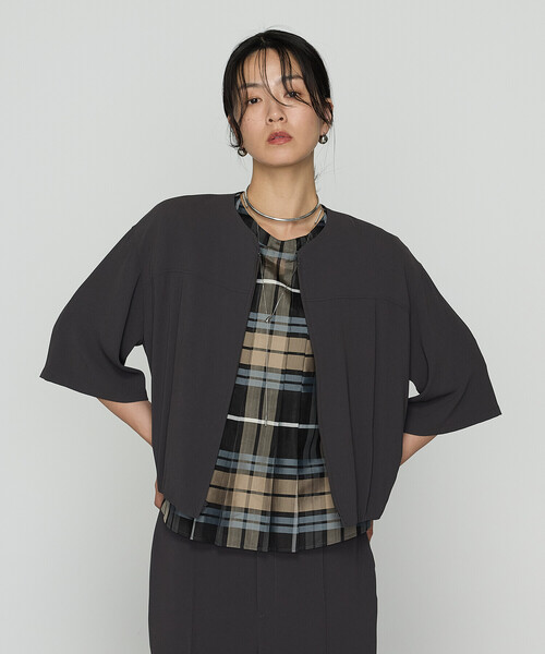 K.T KIYOKO TAKASE ブルゾン アウター バックサテンジョーゼット