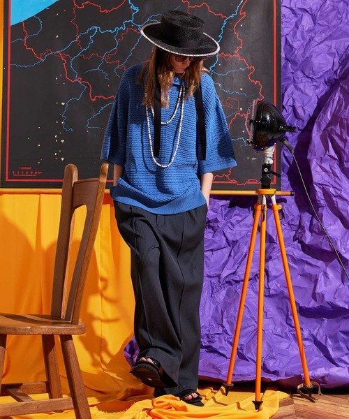 MAISON SPECIAL（メゾンスペシャル） 半袖ニット 1 レッド メンズ