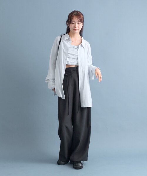 ﾐｽﾃｲｯｸ入りｺｰﾃﾞｾｯﾄ♪ 着こなし豊富◎】チェックビスチェSETビッグシャツ | mystic