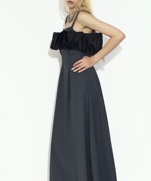 Ezick パーティードレス ワンピース 2P frill bustier タックキャミ