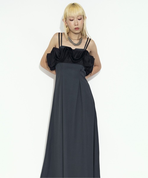 Ezick ワンピース 2P frill bustier タックキャミドレス : ZOZOTOWN