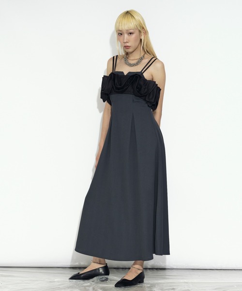 Ezick ワンピース 2P frill bustier タックキャミドレス : ZOZOTOWN