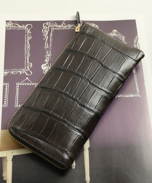 【専用】クロコダイル 財布 本物 L字ファスナー 長財布 ブルー マット仕上げ 専用】クロコダイル 財布 本物 L字ファスナー 長財布 ブルー