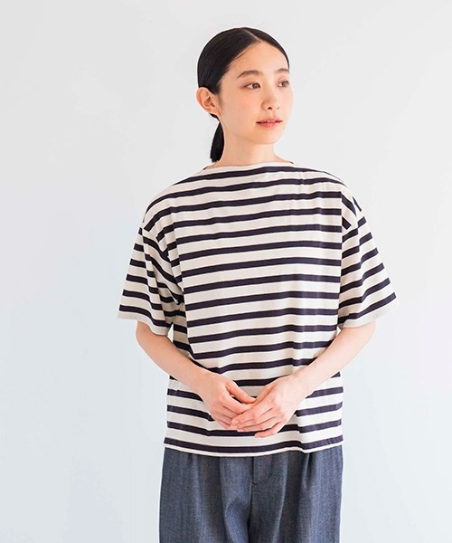 tシャツ ハイゲージコットンボーダーT「ハーフスリーブ」 レディース