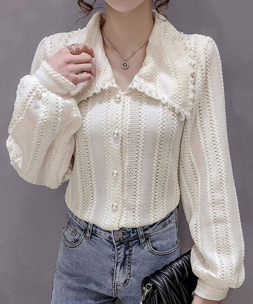 「Miniministore」 長(zhǎng)袖ブラウス L ライトベージュ レディース