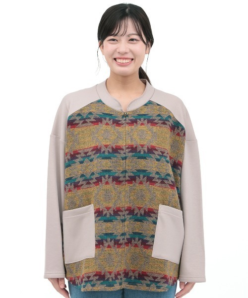 チチカカ（TITICACA） カーディガン ジャガードコンビジップ