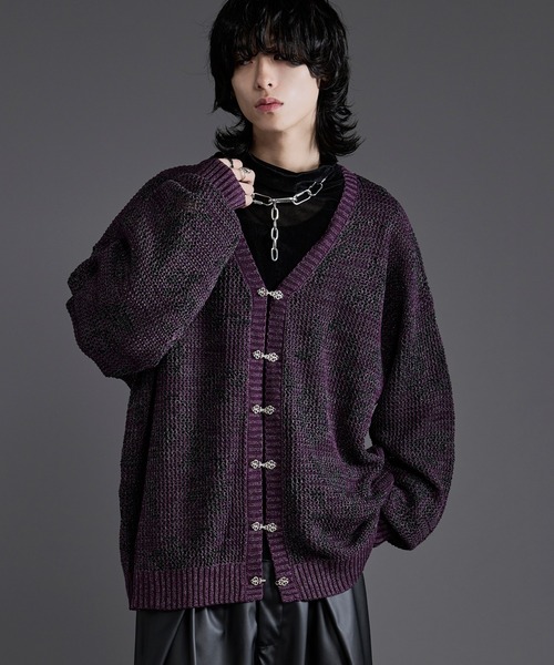Ellno Loset（エルノロゼット） カーディガン フラワー柄メッシュラメ