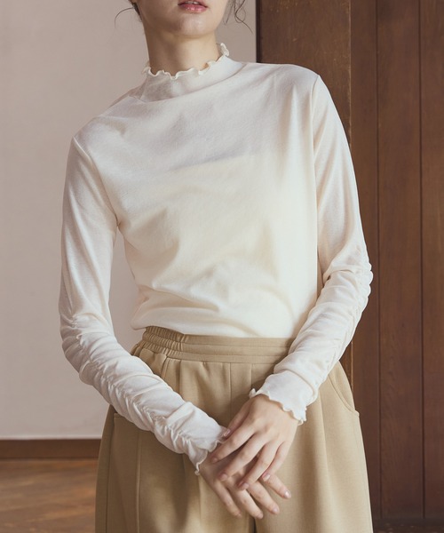OLUN tシャツ Sheer mellow inner tops / シアーメロウインナー