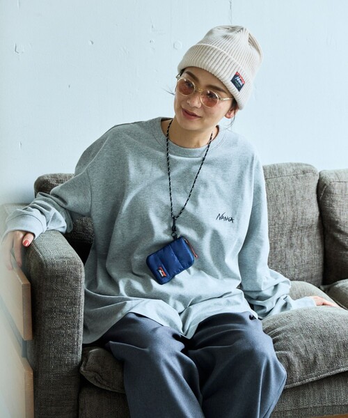 NANGA ニット帽 ビーニー L.GRY Fサイズ NANGA ニット帽 ニットキャップ × FREAK'S STORE/ナンガ