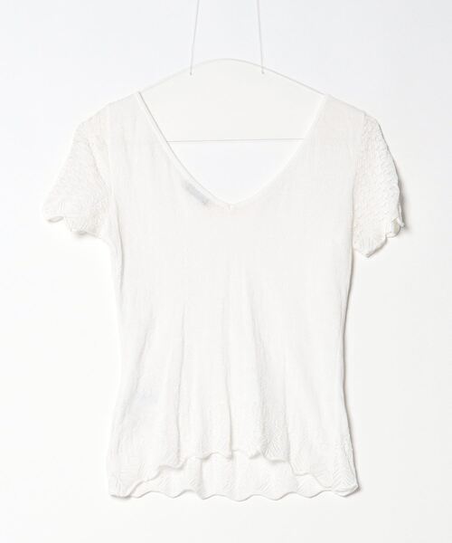 「Blumarine」 レース半袖ブラウス 44 ホワイト レディース_画像2