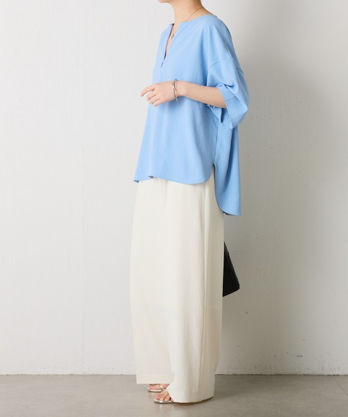 「COLLAGE GALLARDAGALANTE」 半袖ブラウス FREE ネイビー レディース_画像3