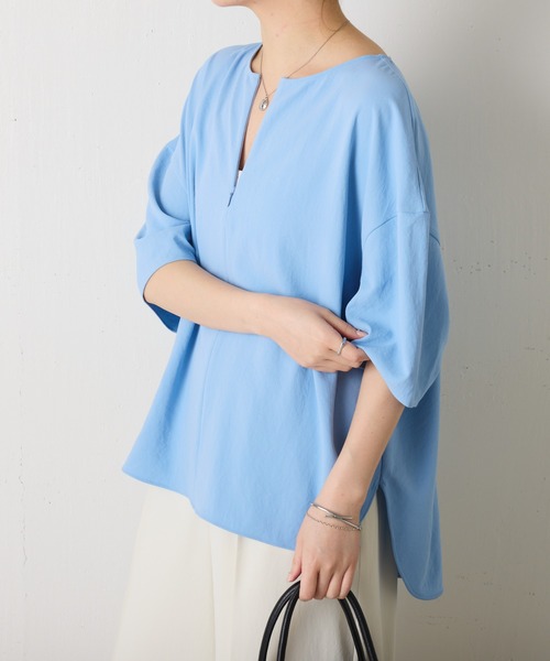 「COLLAGE GALLARDAGALANTE」 半袖ブラウス FREE ネイビー レディース_画像6