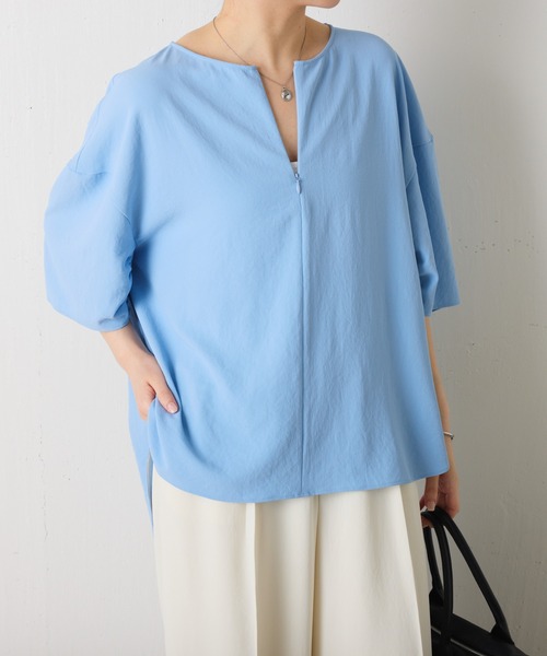 「COLLAGE GALLARDAGALANTE」 半袖ブラウス FREE ネイビー レディース_画像9
