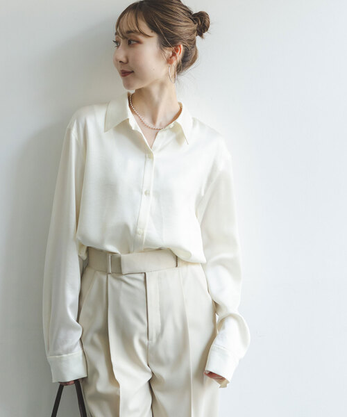 NOBLE（ノーブル） 長袖シャツ FREE ホワイト レディース : ZOZOTOWN