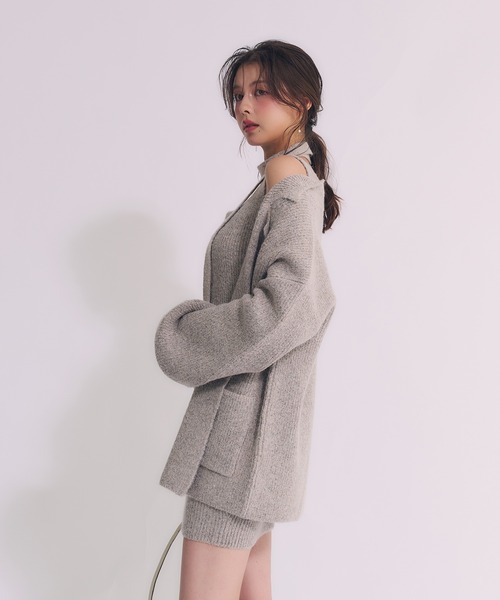 mikiloveニット&amp;チョーカー セット♡ fupel アンサンブル choker melange knit setup / チョーカー付き