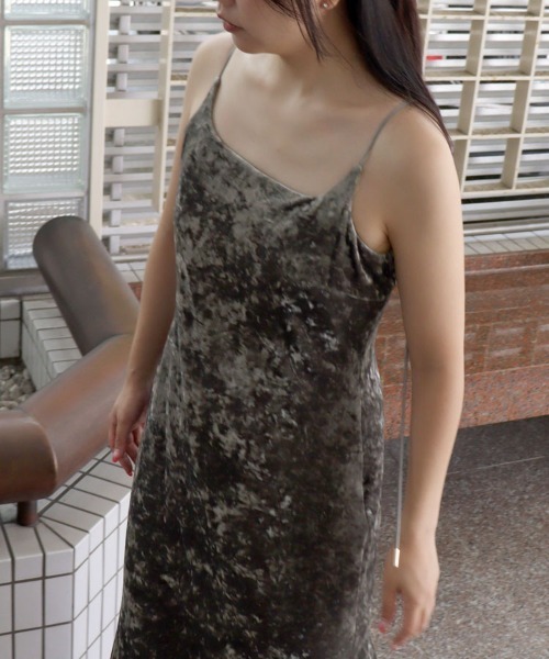ANDRÉSD アンドレスドcurved square velour dress カーヴドスクエアベロアドレス / curved square velour dress（ドレス