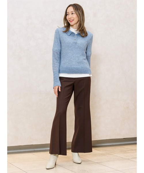新品 A.P.C. アルパカ ブレンド ニット リブ セーター レディース XL ニット セーター イタリアン アルパカ ブレンド ニットポロ レディース