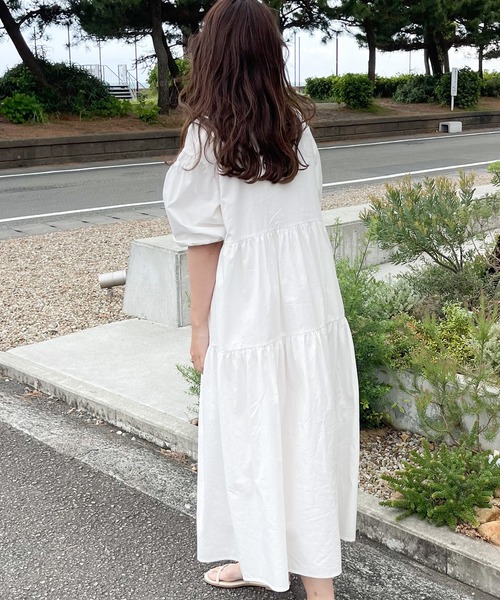 「LAUIR」 半袖ワンピース MEDIUM ダークベージュ レディース_画像5