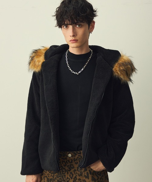 Shoowtime（ショウタイム） ブルゾン アウター Eco-fur hoodie boa 