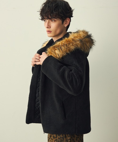 Shoowtime（ショウタイム） ブルゾン アウター Eco-fur hoodie boa 