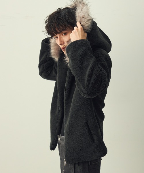 Shoowtime（ショウタイム） ブルゾン アウター Eco-fur hoodie boa 