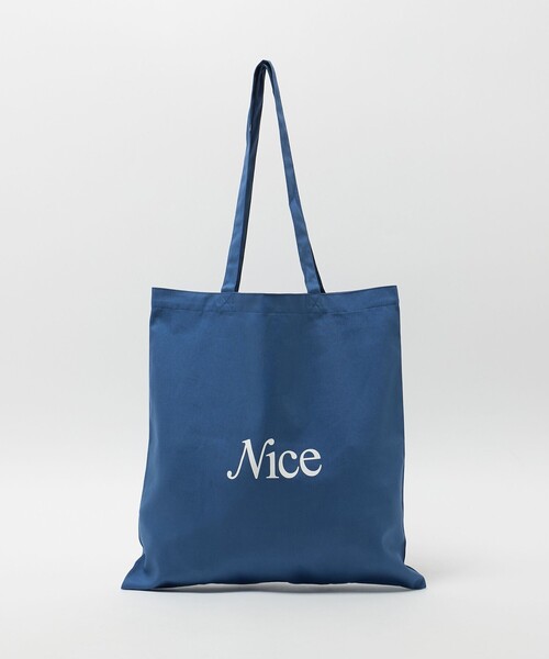 kashwére ネイビー ロゴトートバッグ NICE WEATHER トートバッグ 「NICE WEATHER」SIGNATURE ロゴ トート
