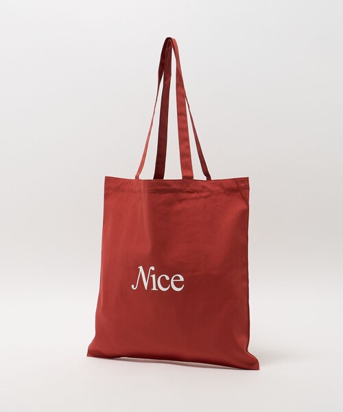 レッド GGロゴ トートバッグ NICE WEATHER トートバッグ 「NICE WEATHER」SIGNATURE ロゴ トート