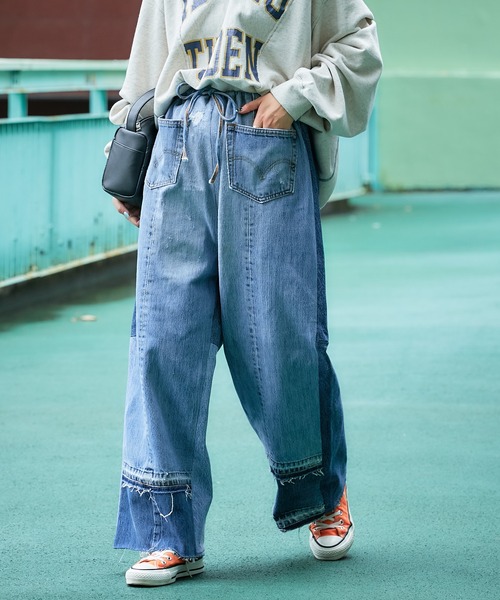 etsinta（エシンタ） デニムパンツ ONE SIZE インディゴブルー
