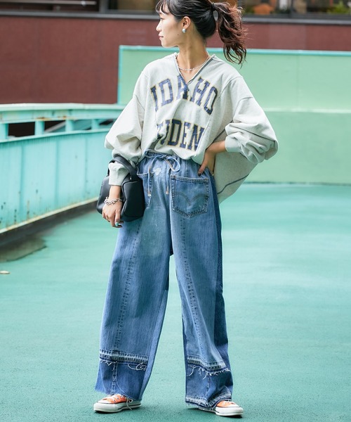 etsinta（エシンタ） デニムパンツ ONE SIZE インディゴブルー